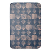 Karibischer Stammbaum: Navy Blue, Pink Badematte (Vorderseite Vertikal)