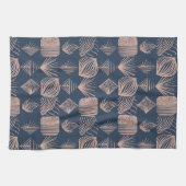 Karibischer Stammbaum: Navy Blue, Pink Geschirrtuch (Horizontal)