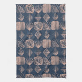 Karibischer Stammbaum: Navy Blue, Pink Geschirrtuch (Vertikal)