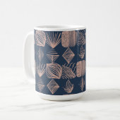 Karibischer Stammbaum: Navy Blue, Pink Kaffeetasse (Vorderseite Links)