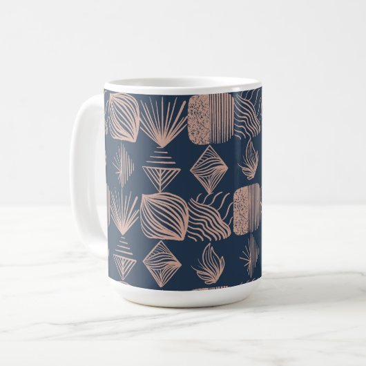 Karibischer Stammbaum: Navy Blue, Pink Kaffeetasse (Vorderseite Links)