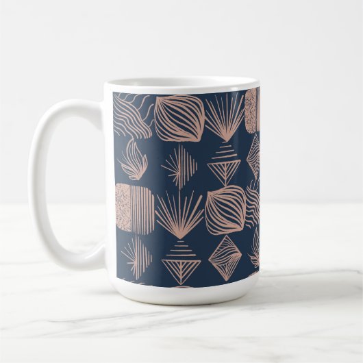 Karibischer Stammbaum: Navy Blue, Pink Kaffeetasse (Links)
