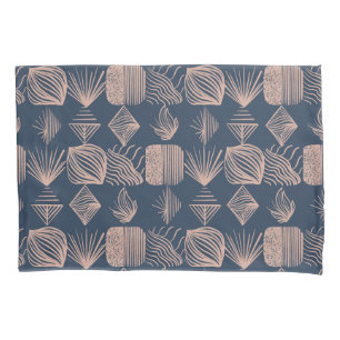 Karibischer Stammbaum: Navy Blue, Pink Kissenbezug