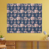 Karibischer Stammbaum: Navy Blue, Pink Leinwanddruck (Insitu (Wohnzimmer))