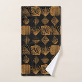 Karibischer Stammbaum: Schwarz, Gold Badhandtuch Set (Handtuch)