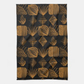 Karibischer Stammbaum: Schwarz, Gold Geschirrtuch (Vertikal)