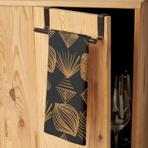 Karibischer Stammbaum: Schwarz, Gold Geschirrtuch