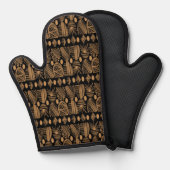 Karibischer Stammbaum: Schwarz, Gold Ofenhandschuh (Vorderseite/Rückseite)