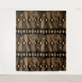 Karibischer Stammbaum: Schwarz, Gold Wandteppich (Vorderseite)