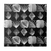 Karibischer Stammbaum - Schwarz & Weiß, Fliese (Vorderseite)