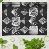 Karibischer Stammbaum - Schwarz & Weiß, Geschirrtuch (Gefaltet)