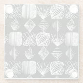 Karibischer Stammbaum - Schwarz & Weiß, Glasuntersetzer (Rückseite)