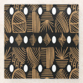 Karibischer Stammbaum: Schwarz, Weiß, Gold Glasuntersetzer (Vorderseite)