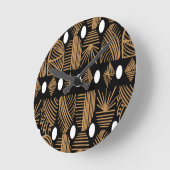 Karibischer Stammbaum: Schwarz, Weiß, Gold Runde Wanduhr (Winkel)