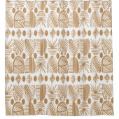 Karibischer Stammbaum: Weiß, Gold Duschvorhang (Vorderseite)