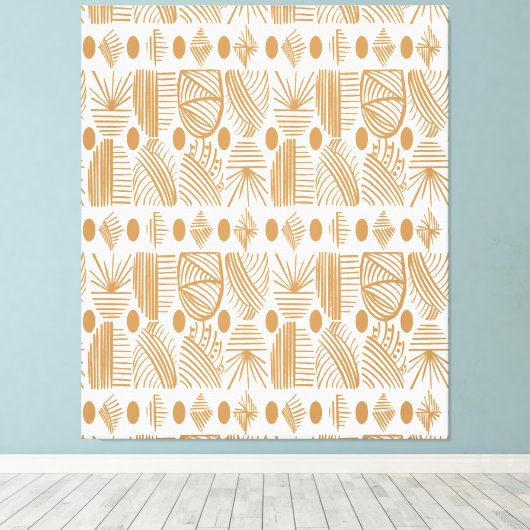 Karibischer Stammbaum: Weiß, Gold Leinwanddruck (Insitu (Holzboden))