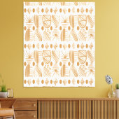 Karibischer Stammbaum: Weiß, Gold Leinwanddruck (Insitu (Wohnzimmer))