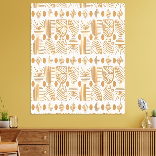 Karibischer Stammbaum: Weiß, Gold Leinwanddruck (Insitu (Wohnzimmer))