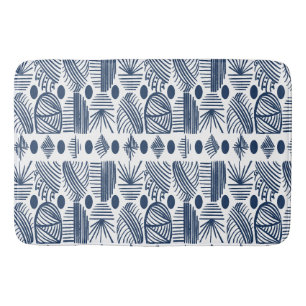 Karibischer Stammbaum: Weiß, Navy Blue Badematte
