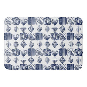 Karibischer Stammbaum: Weiß, Navy Blue Badematte