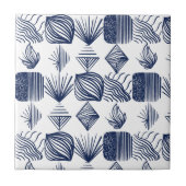 Karibischer Stammbaum: Weiß, Navy Blue Fliese (Vorderseite)