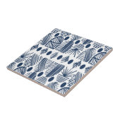 Karibischer Stammbaum: Weiß, Navy Blue Fliese (Seite)