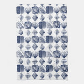 Karibischer Stammbaum: Weiß, Navy Blue Geschirrtuch (Vertikal)