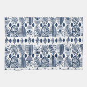 Karibischer Stammbaum: Weiß, Navy Blue Geschirrtuch (Horizontal)