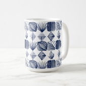 Karibischer Stammbaum: Weiß, Navy Blue Kaffeetasse (VorderseiteRechts)