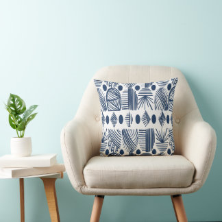 Karibischer Stammbaum: Weiß, Navy Blue Kissen
