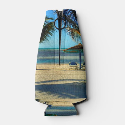 Karibischer Strand Flaschenkühler (Rückseite)