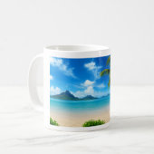 Karibischer Strand mein glücklicher Ort Kaffeetasse (Vorderseite Links)