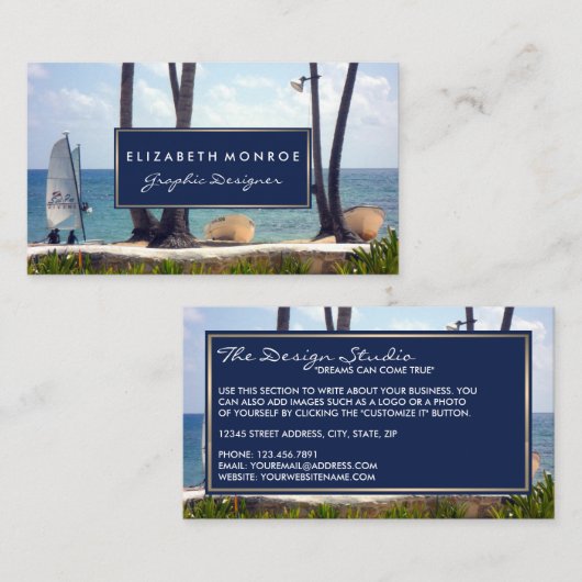 Karibischer Strand, Reisen und Tourismus Visitenkarte (Vorne/Hinten)