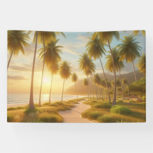 karibischer/tropischer/hawaiianischer Sonnenunterg Banner
