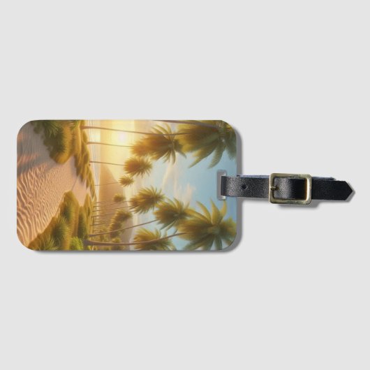 karibischer/tropischer/hawaiianischer Sonnenunterg Gepäckanhänger (Vorderseite (Horizontal))