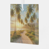 karibischer/tropischer/hawaiianischer Sonnenunterg Ornament Aus Glas (Vorderseite links)