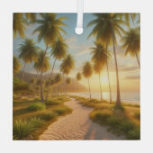 karibischer/tropischer/hawaiianischer Sonnenunterg Ornament Aus Glas (Rückseite)