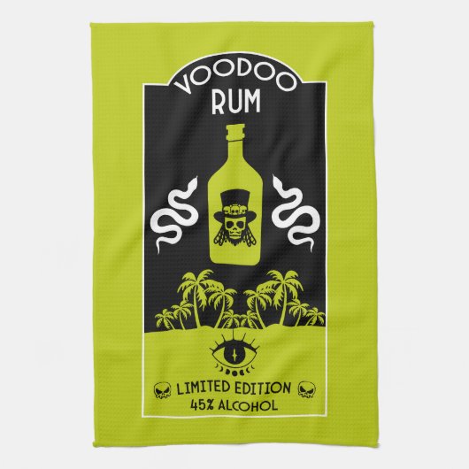 Karibischer Voodoo Rum Geschirrtuch (Vertikal)