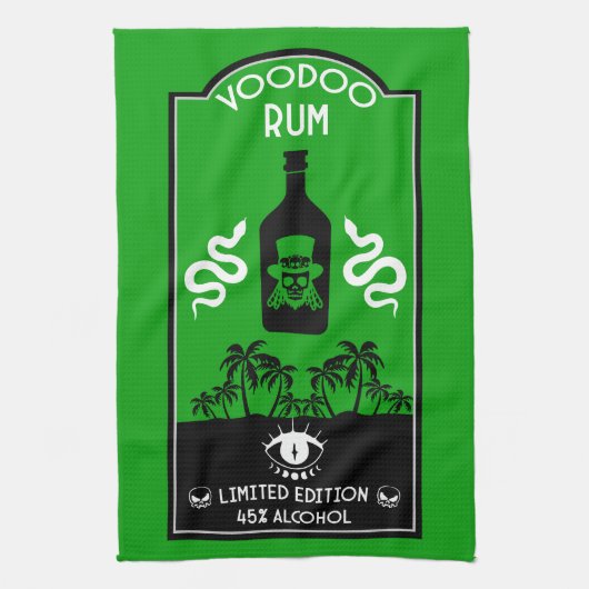 Karibischer Voodoo Rum Geschirrtuch (Vertikal)