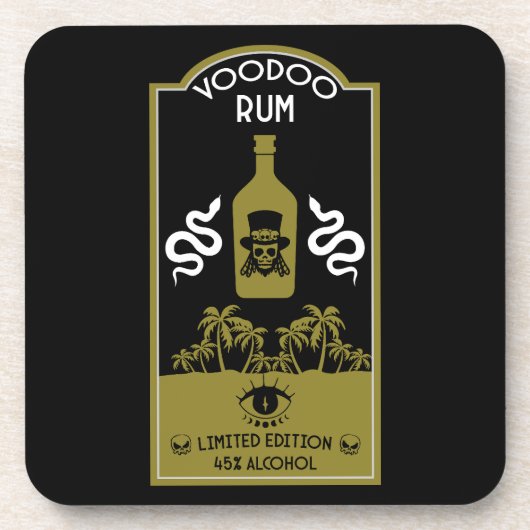 Karibischer Voodoo Rum Getränkeuntersetzer (Vorderseite)