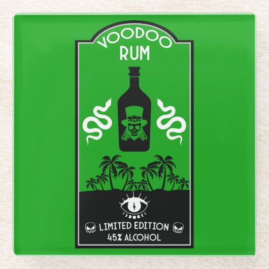 Karibischer Voodoo Rum Glasuntersetzer (Vorderseite)