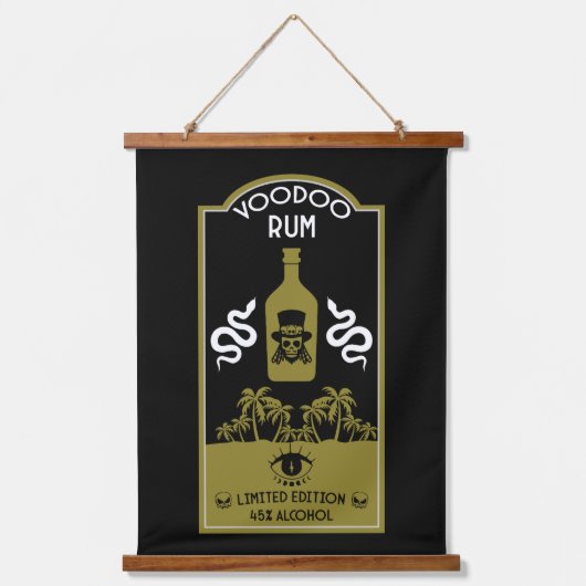 Karibischer Voodoo Rum Wandteppich Mit Holzrahmen (Vorderseite)
