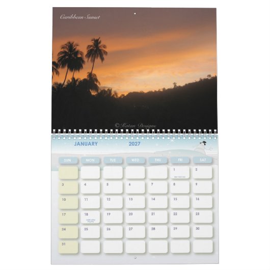 Karibischer Wandkalender (Jan 2027)