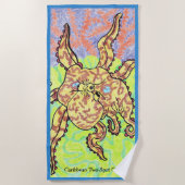Karibischer Zweifleck-Oktopus Strandtuch (Vorderseite)