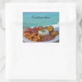 Karibisches Abendessen Quadratischer Aufkleber (Tasche)