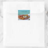 Karibisches Abendessen Quadratischer Aufkleber (Tasche)