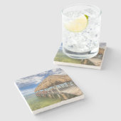 Karibisches Dock Steinuntersetzer (Seitenansicht)