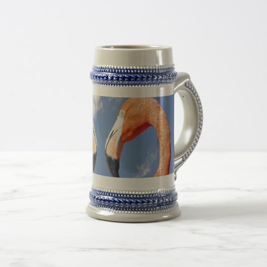 Karibisches Flamingo-Liebe Bierglas (VorderseiteRechts)