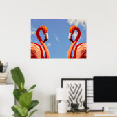 Karibisches Flamingo-Paar Poster (Heimbüro)
