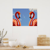 Karibisches Flamingo-Paar Poster (Küche)